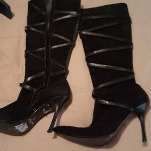 Aldo knee high leather and suede boots size 8